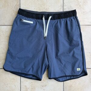 Vuori Shorts Mens Large Blue Banks Stretch Drawstring Gym Athletic Unlined